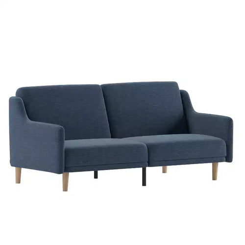 Delphine Canapé-Lit Futon Convertible Premium avec Dossier Inclinable, Accoudoirs Courbés et Pieds en Bois Massif – Sanzelize Design