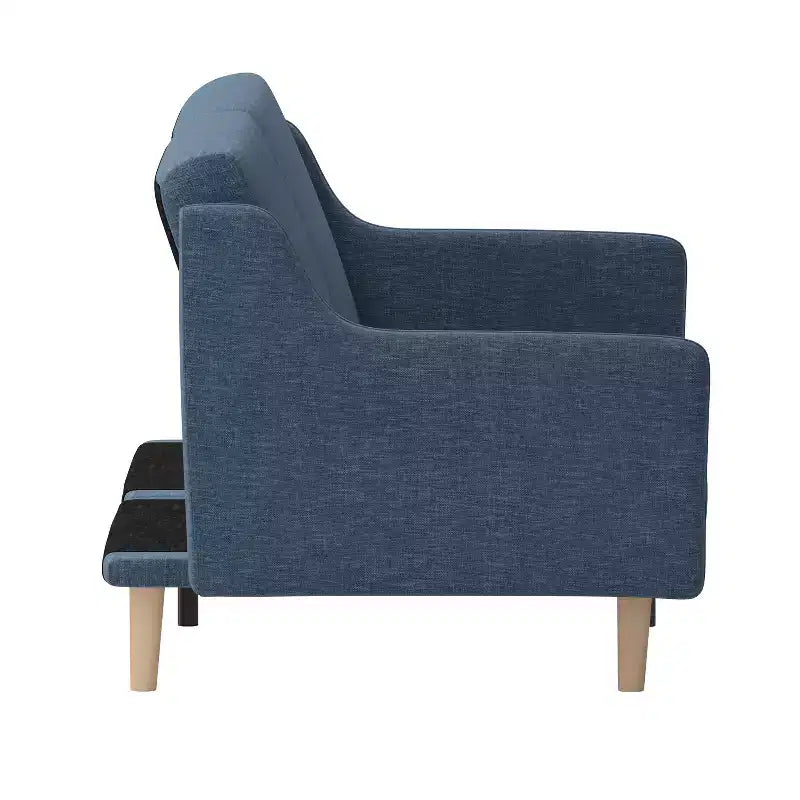 Delphine Canapé-Lit Futon Convertible Premium avec Dossier Inclinable, Accoudoirs Courbés et Pieds en Bois Massif – Sanzelize Design