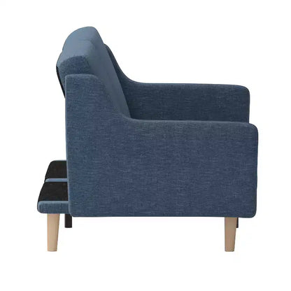 Delphine Canapé-Lit Futon Convertible Premium avec Dossier Inclinable, Accoudoirs Courbés et Pieds en Bois Massif – Sanzelize Design