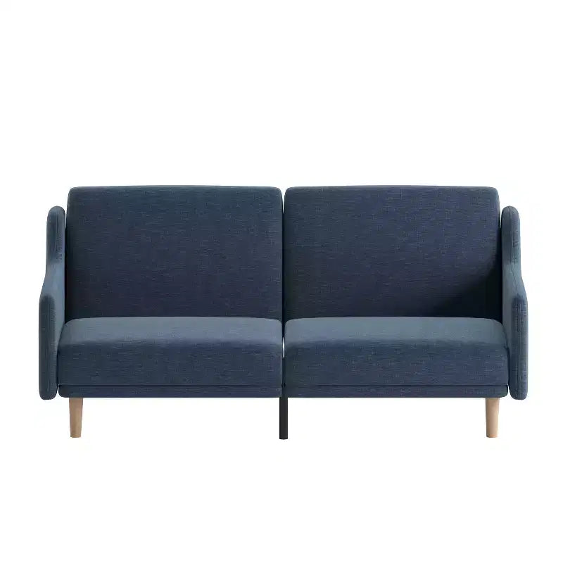 Delphine Canapé-Lit Futon Convertible Premium avec Dossier Inclinable, Accoudoirs Courbés et Pieds en Bois Massif – Sanzelize Design