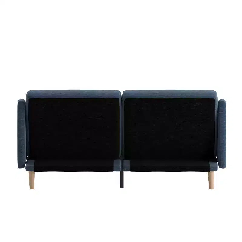 Delphine Canapé-Lit Futon Convertible Premium avec Dossier Inclinable, Accoudoirs Courbés et Pieds en Bois Massif – Sanzelize Design