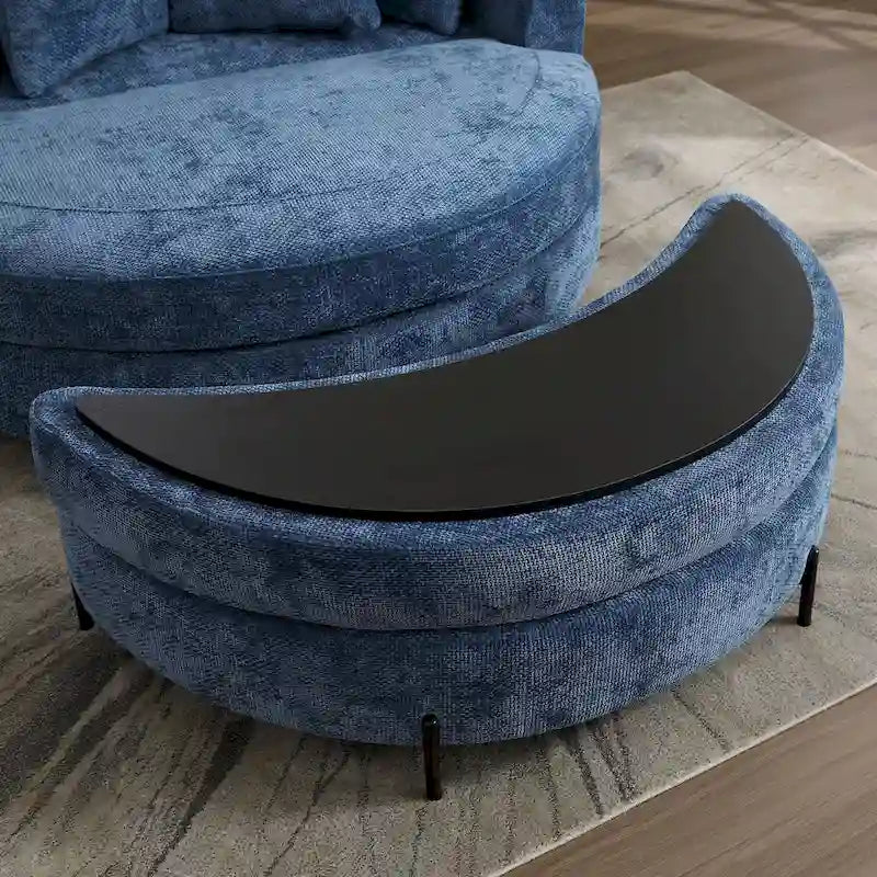 Fauteuil Moderne Rond Avec 5 Coussins Et Pouf Optionnel – Sanzelize Design