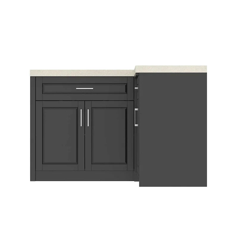 Meuble d'angle de cuisine efficace, îlot de cuisine en L: Grand espace de rangement avec tiroirs à glissière fluide – Sanzelize Design