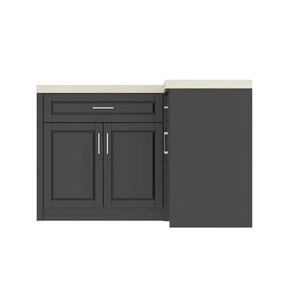 Meuble d'angle de cuisine efficace, îlot de cuisine en L: Grand espace de rangement avec tiroirs à glissière fluide – Sanzelize Design