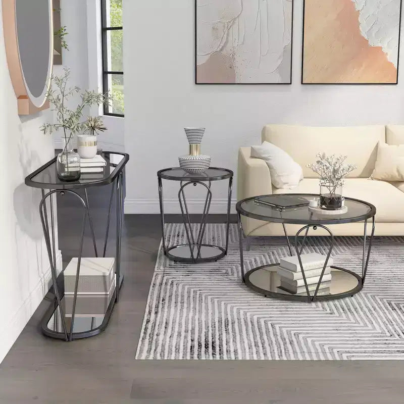 Ensemble de 3 tables basses Kuut Glam – Sanzelize Design