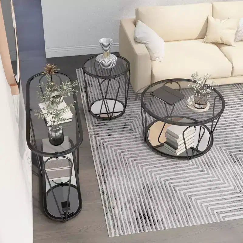 Ensemble de 3 tables basses Kuut Glam – Sanzelize Design