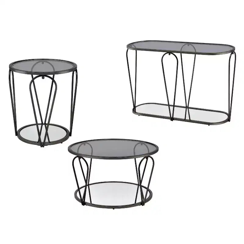 Ensemble de 3 tables basses Kuut Glam – Sanzelize Design