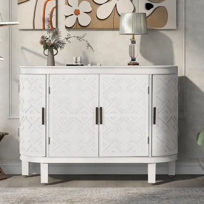 Meuble de rangement d'appoint, buffet en bois avec portes à motif ancien pour couloir, entrée, salon, chambre – Sanzelize Design