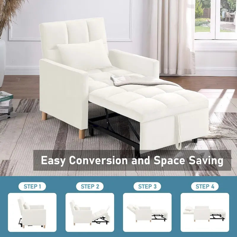 Canapé-Lit Convertible une Place avec Oreiller – Sanzelize Design