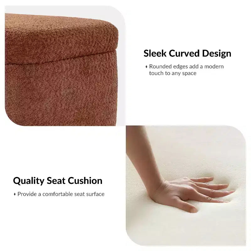 Banc à dessus rabattable Clara Simple Assemble avec cadre en bois massif – Sanzelize Design