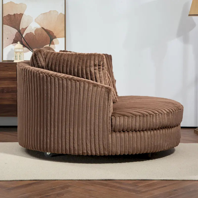 Fauteuil Moderne Rond Avec 5 Coussins Et Pouf Optionnel – Sanzelize Design