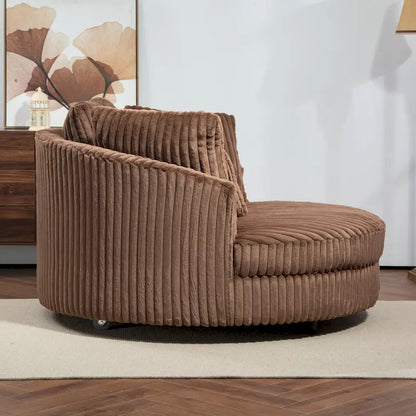 Fauteuil Moderne Rond Avec 5 Coussins Et Pouf Optionnel – Sanzelize Design