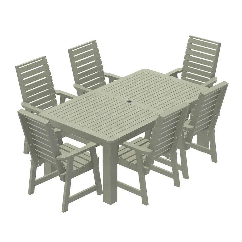 Ensemble de salle à manger d'extérieur 7 pièces, table 107 x 183 cm – Sanzelize Design