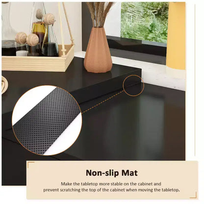 Desserte de buffet intelligente rotative/extensible avec 6 tiroirs, plan de travail étendu, tapis antidérapant – Sanzelize Design