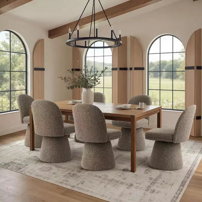 Lot de 6 chaises de salle à manger modernes sans accoudoirs, pivotantes à 360°, avec piétement tulipe – Sanzelize Design