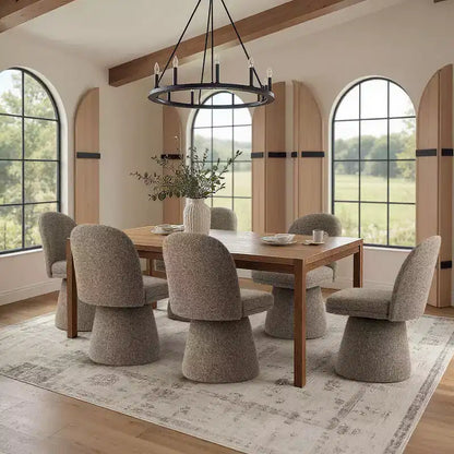 Lot de 6 chaises de salle à manger modernes sans accoudoirs, pivotantes à 360°, avec piétement tulipe – Sanzelize Design