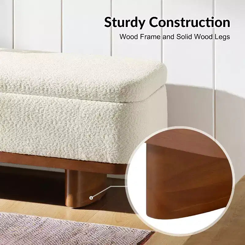Banc à dessus rabattable Clara Simple Assemble avec cadre en bois massif – Sanzelize Design