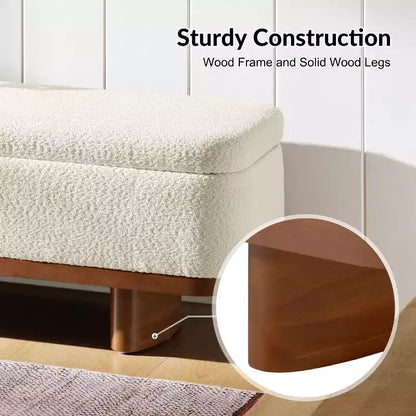 Banc à dessus rabattable Clara Simple Assemble avec cadre en bois massif – Sanzelize Design