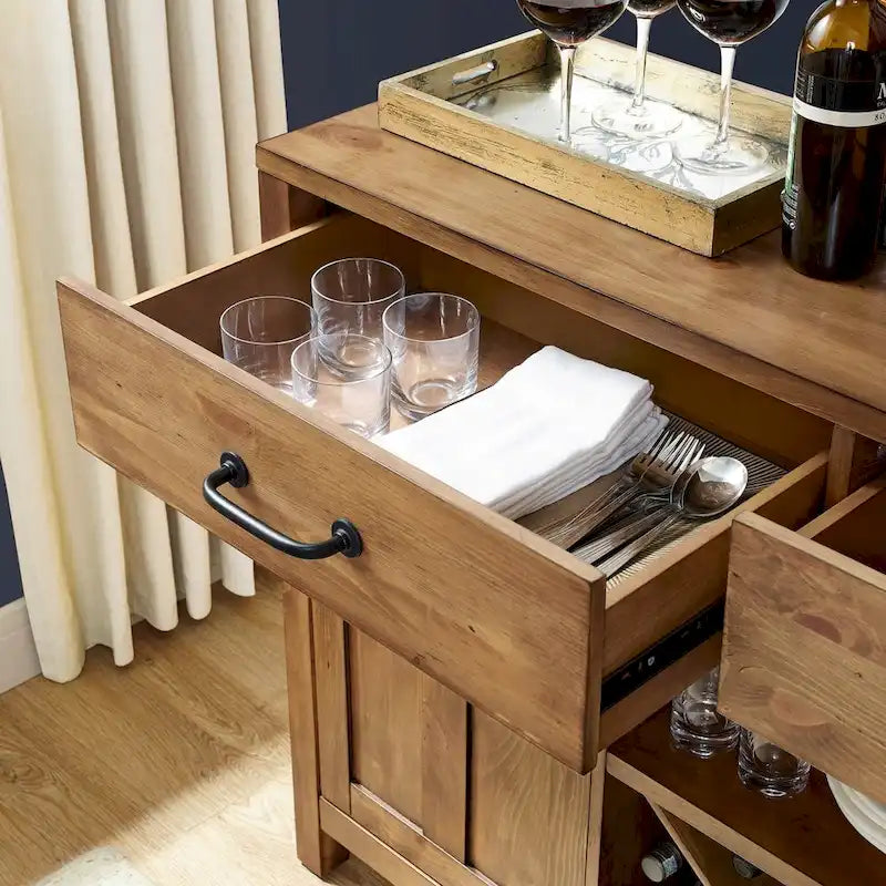 Buffet Roots en finition naturelle - 132 x 46 x 91 cm – Sanzelize Design