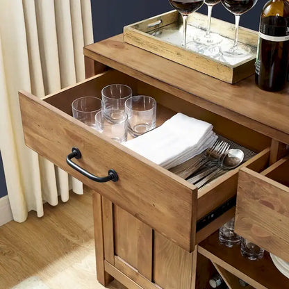 Buffet Roots en finition naturelle - 132 x 46 x 91 cm – Sanzelize Design