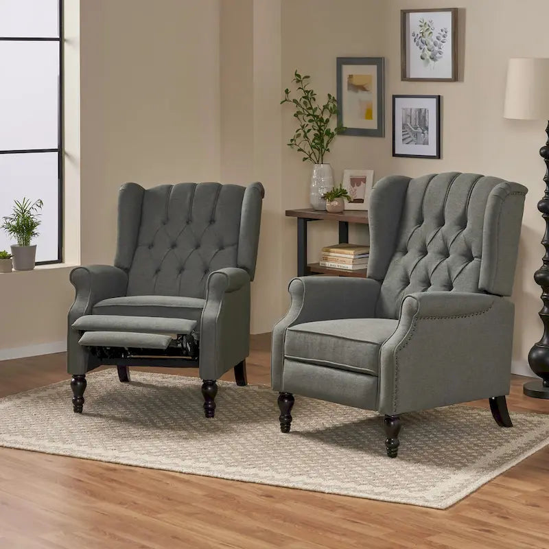Fauteuils inclinables en tissu touffeté Walter (lot de 2) – Sanzelize Design