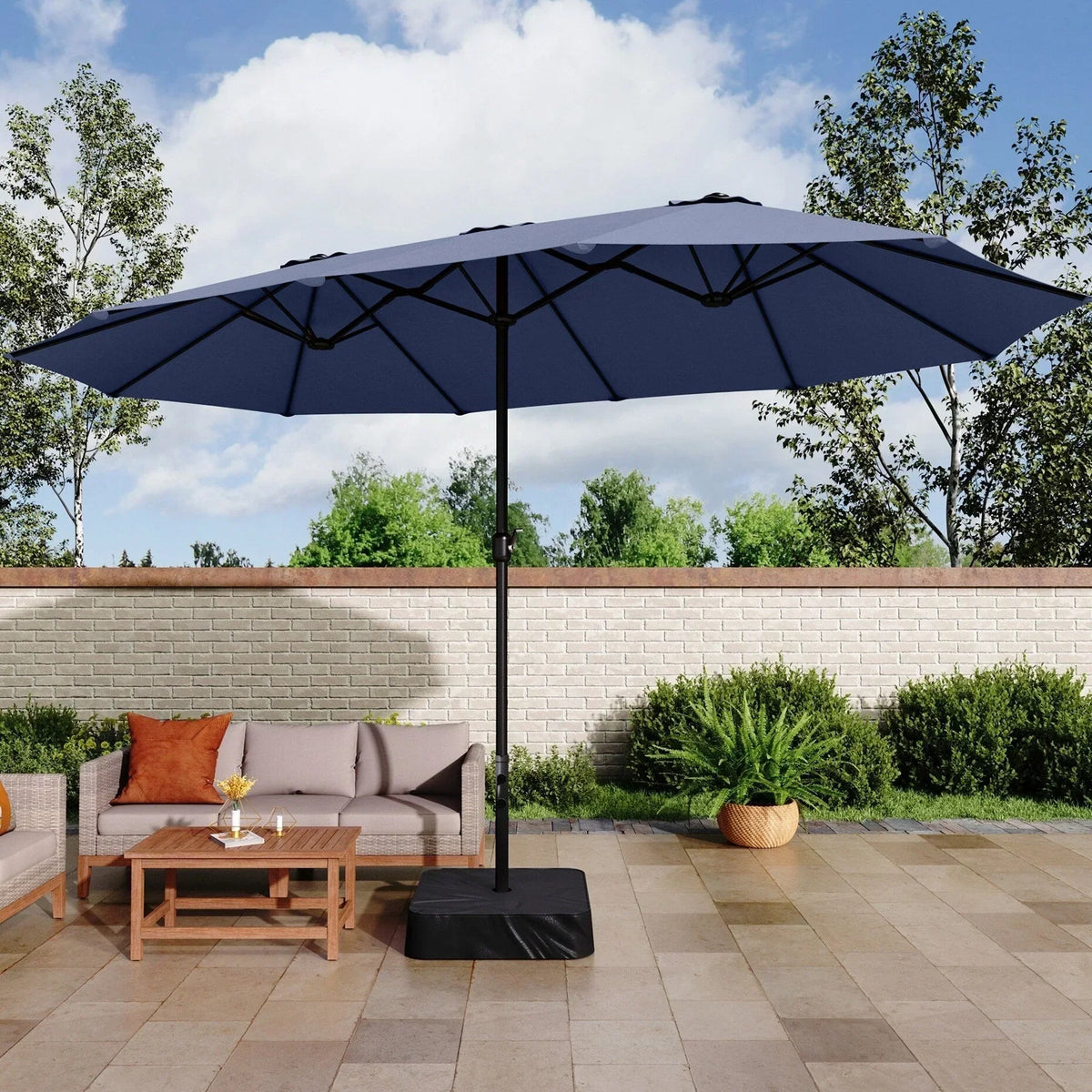 Grand Parasol Double Face de 4,5 m avec Base Incluse pour terrasse – Sanzelize Design
