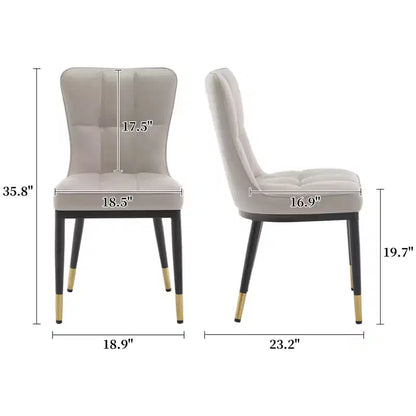 Lot de 6 chaises de salle à manger, modernes, rembourrées, en similicuir, avec haut dossier, pieds en métal – Sanzelize Design