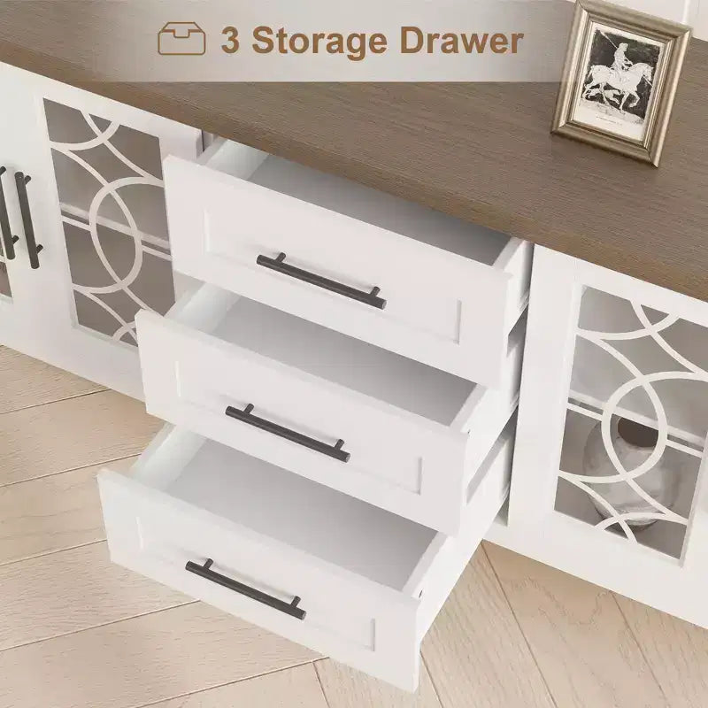 Meuble TV avec tiroirs de rangement, Meuble TV, Table console TV pour salon/chambre à coucher, Armoire de rangement – Sanzelize Design