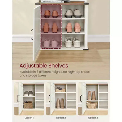Porte-manteau avec banc et rangement à chaussures, porte-manteau avec banc à chaussures, meuble d'entrée, 3 patères – Sanzelize Design