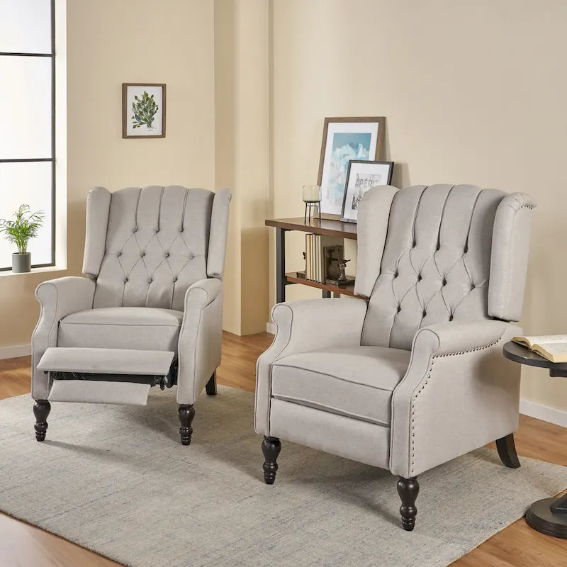 Fauteuils inclinables en tissu touffeté Walter (lot de 2) – Sanzelize Design