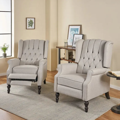 Fauteuils inclinables en tissu touffeté Walter (lot de 2) – Sanzelize Design