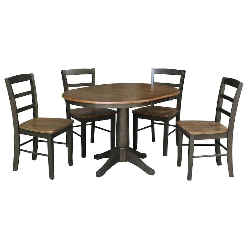 Table à manger ronde extensible 91,4 cm avec 4 chaises Madrid – Sanzelize Design