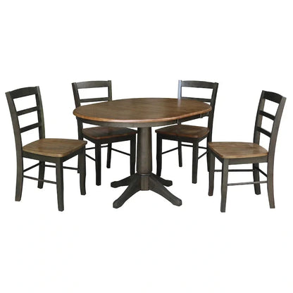 Table à manger ronde extensible 91,4 cm avec 4 chaises Madrid – Sanzelize Design