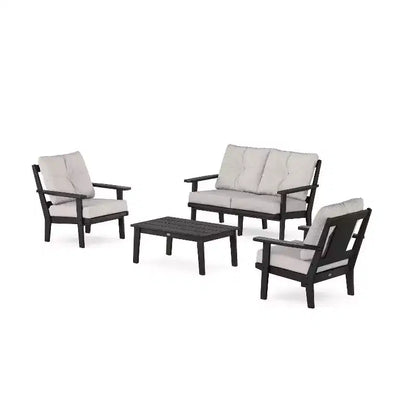 Ensemble de conversation d'extérieur 4 pièces Prairie Deep Seating avec causeuse – Sanzelize Design