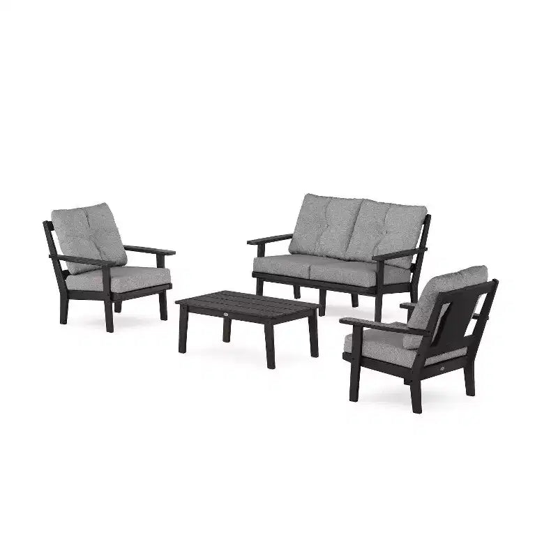 Ensemble de conversation d'extérieur 4 pièces Prairie Deep Seating avec causeuse – Sanzelize Design
