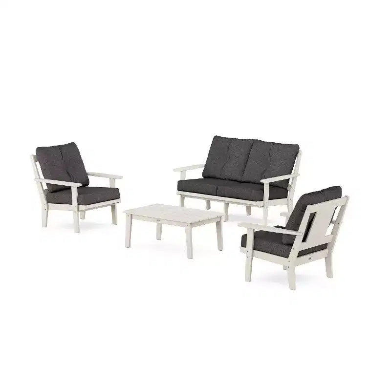 Ensemble de conversation d'extérieur 4 pièces Prairie Deep Seating avec causeuse – Sanzelize Design
