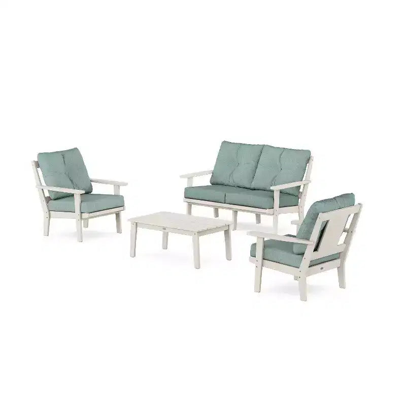 Ensemble de conversation d'extérieur 4 pièces Prairie Deep Seating avec causeuse – Sanzelize Design
