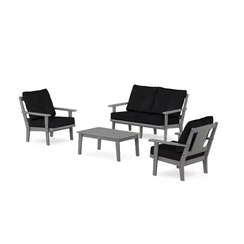 Ensemble de conversation d'extérieur 4 pièces Prairie Deep Seating avec causeuse – Sanzelize Design