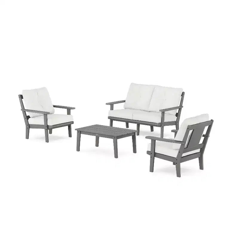 Ensemble de conversation d'extérieur 4 pièces Prairie Deep Seating avec causeuse – Sanzelize Design