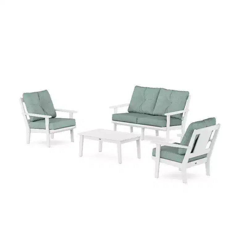 Ensemble de conversation d'extérieur 4 pièces Prairie Deep Seating avec causeuse – Sanzelize Design
