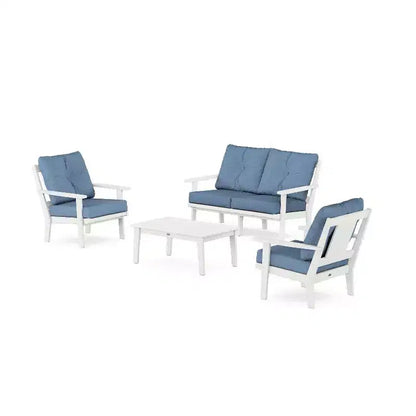 Ensemble de conversation d'extérieur 4 pièces Prairie Deep Seating avec causeuse – Sanzelize Design