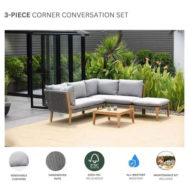 Ensemble de conversation d'extérieur Malibu 4 pièces – Sanzelize Design