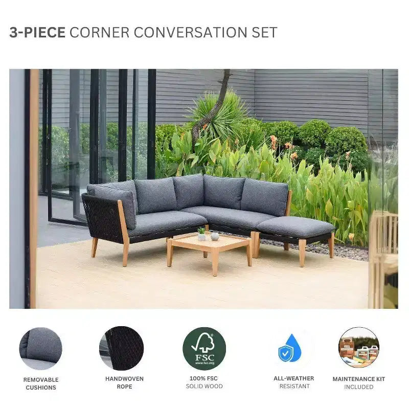 Ensemble de conversation d'extérieur Malibu 4 pièces – Sanzelize Design