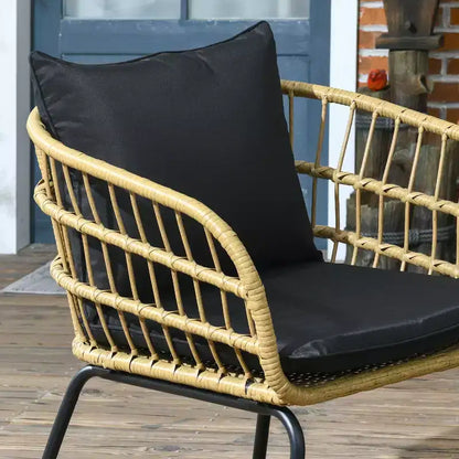 Ensemble de mobilier d'extérieur 5 pièces en rotin PE avec chaises rembourrées – Sanzelize Design