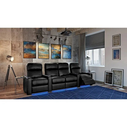 Ensemble de sièges de cinéma maison en cuir (rangée de 4) – Sanzelize Design