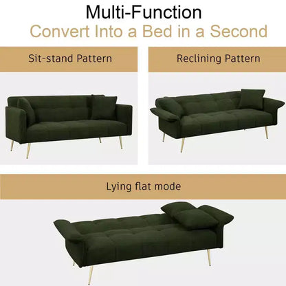 Canapé-lit convertible, futon convertible rembourré en velours, canapé-lit pliant, lit de repos pour salon et chambre – Sanzelize Design