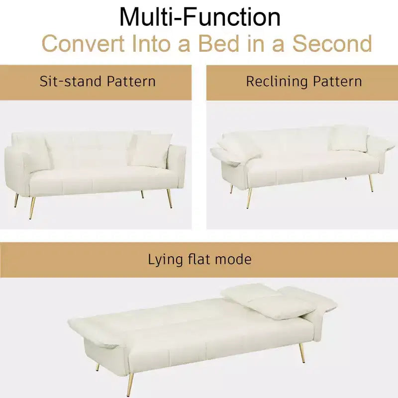 Canapé-lit convertible, futon convertible rembourré en velours, canapé-lit pliant, lit de repos pour salon et chambre – Sanzelize Design