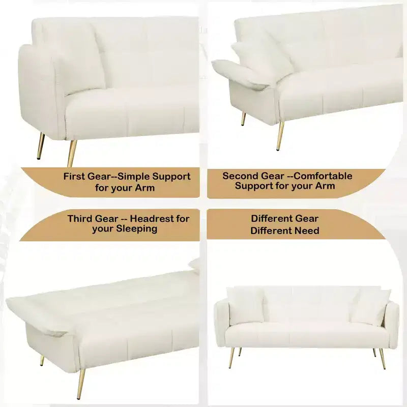 Canapé-lit convertible, futon convertible rembourré en velours, canapé-lit pliant, lit de repos pour salon et chambre – Sanzelize Design