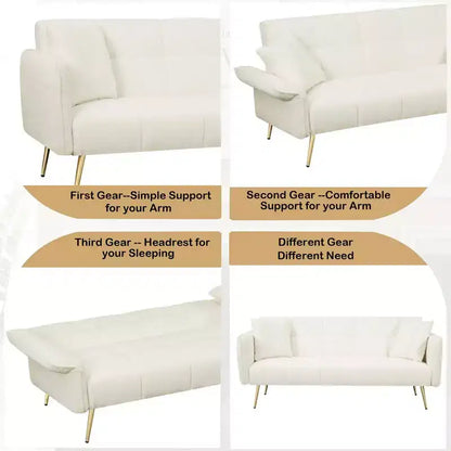 Canapé-lit convertible, futon convertible rembourré en velours, canapé-lit pliant, lit de repos pour salon et chambre – Sanzelize Design