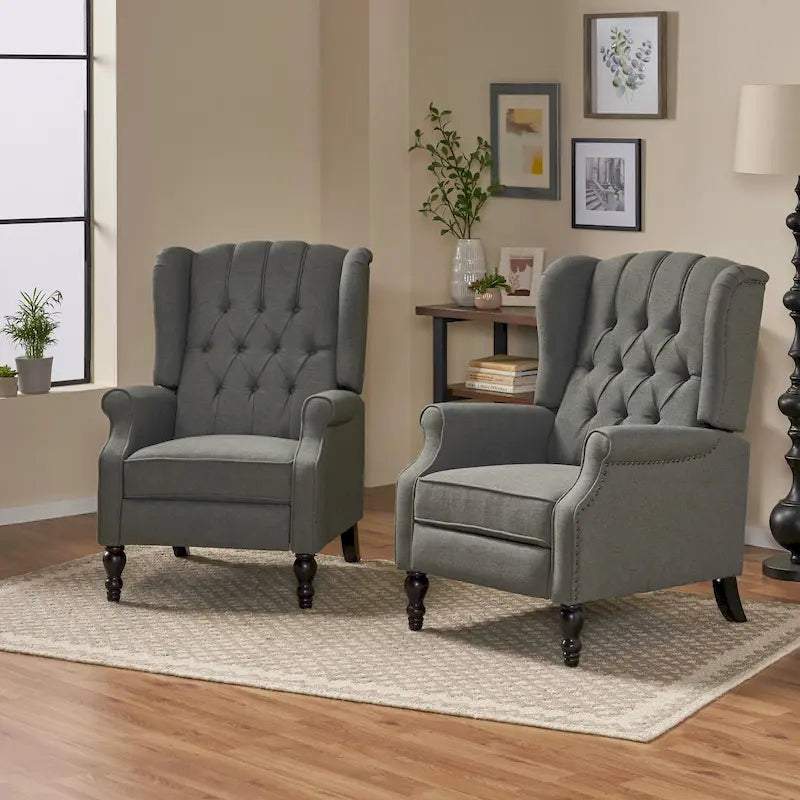 Fauteuils inclinables en tissu touffeté Walter (lot de 2) – Sanzelize Design